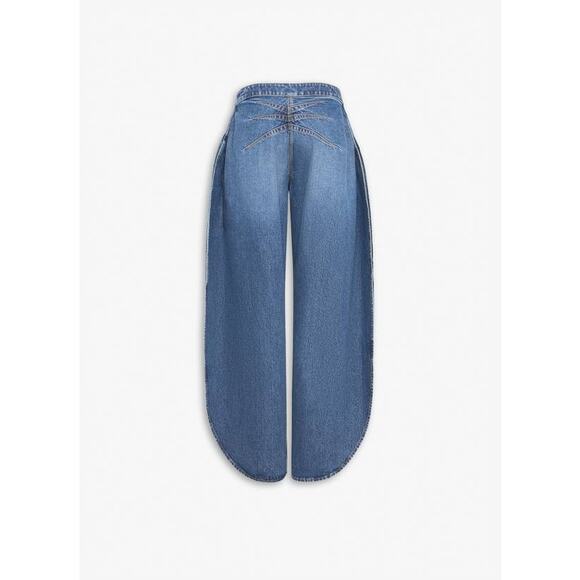 Alaia Petal Barrel Shape Side Slit Jeans in Bleu VIntage FR 40 US 8 - Picture 6 of 6